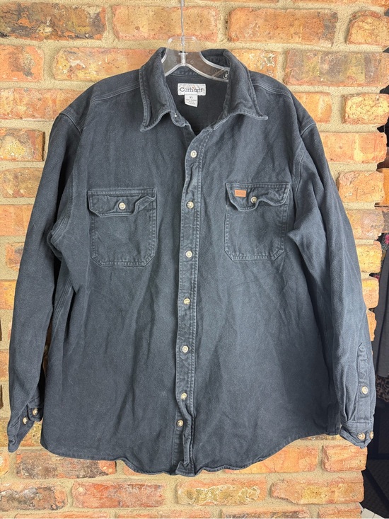 Carhartt Other - Vintage Carhartt Mens XL Black Canvas Button Down Work Shirt Long Sleeve